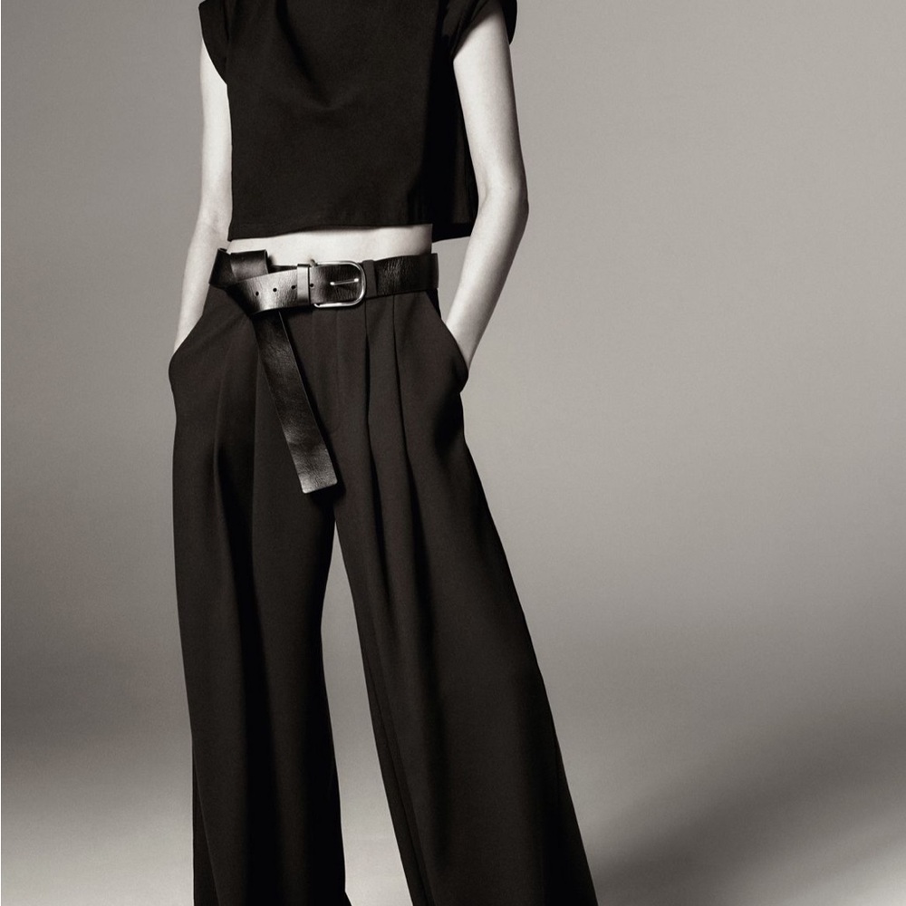 Anthropologie Black Wide-Leg Pants